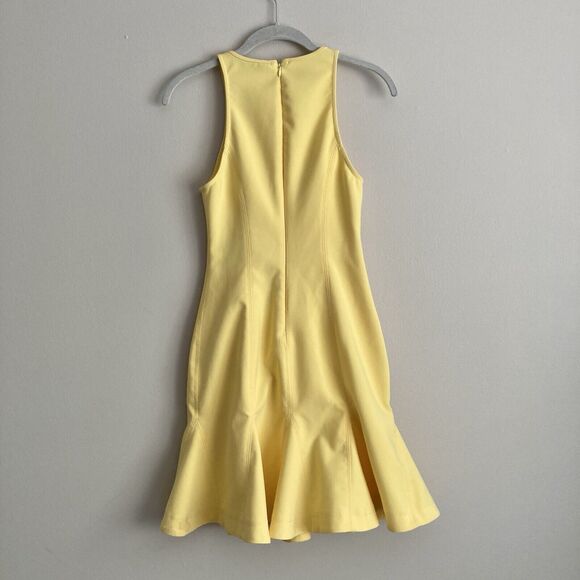 Likely Sleeveless Beckett Bodycon Sheath Peplum Dress Size 4 Yellow Stretch - Picture 6 of 10